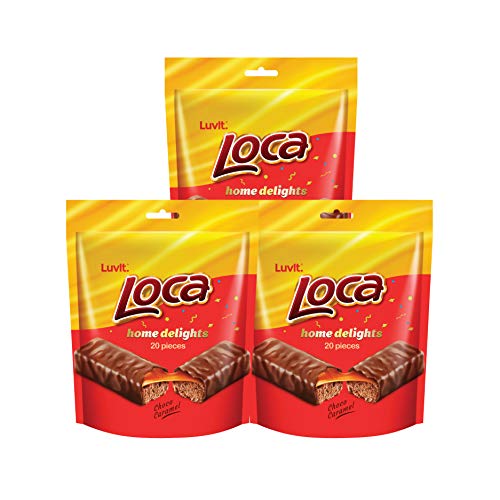 Luvlt Luvit. Loca Home Delight Choco Caramel Bar with Nougat Multipack, 600g - Pack of 3, 742 g