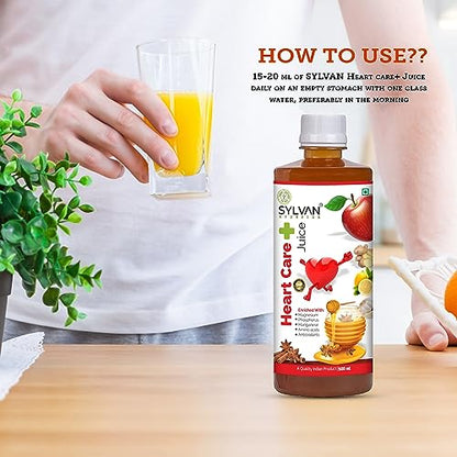 Sylvan Premium Heart Care+ Juice - 500 ml-Cholesterol Care Juice - 500 ml I Apple Cider,Ginger, Desi Garlic, Lemon, Cinnamon