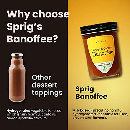 Sprig Banana and Caramel Banoffee | Milk-based Sweet Spread | Breakfast Spread | Dessert Topping | No Artificial Flavours | 290g