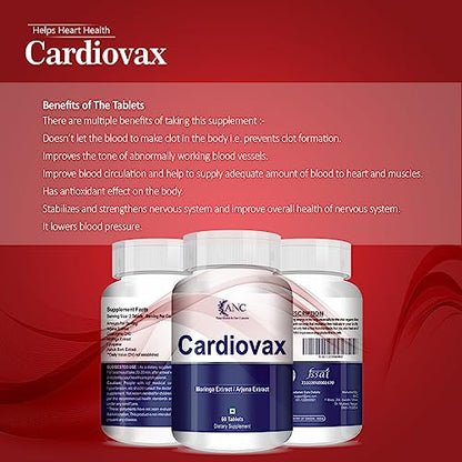 ANC Natural Cardiovax with Coenzyme Q10, Arjuna Extract & Moringa Extract for Heart, Blood pressure, 60 Tablets