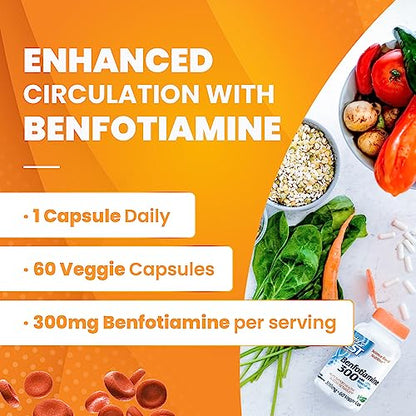 Doctor's Best Benfotiamine 300 Mg Vegetarian Capsules,