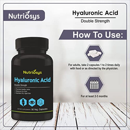 Nutriosys Hyaluronic Acid Double Strength - 90 Veg Capsules (Pack of 1)