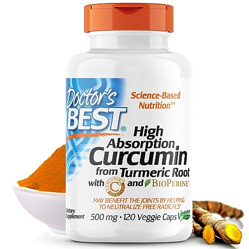 Doctor's Best | High Absorption Curcumin From Turmeric Root with C3 Complex & BioPerine | 500mg | 120 Capsules