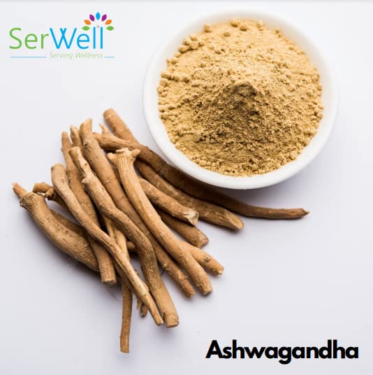 SerWell Pure Herbal Ashwagandha Extract 5:1 | 500Mg | 30 Vegetarian Capsules | Pack Of 1 | White