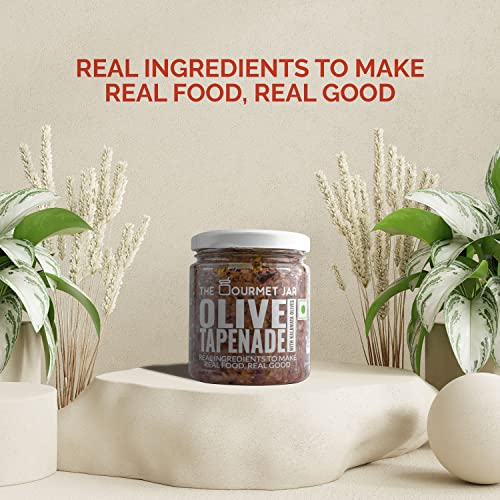 The Gourmet Jar Olive Tapenade for Sandwich and Pasta - Nutty Dip with Kalamata Olives - Gluten Free - 180 Gm