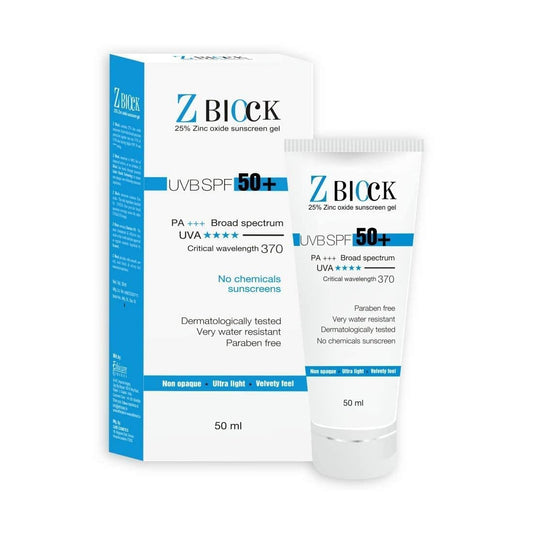 Z-Block 25% Zinc Oxide Sunscreen Gel, SPF 58, 50 ml