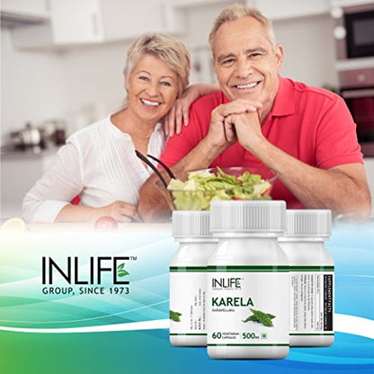 INLIFE Karela Extract Supplement Tablet 500 mg - 60 Vegetarian Capsules (Pack of 1)