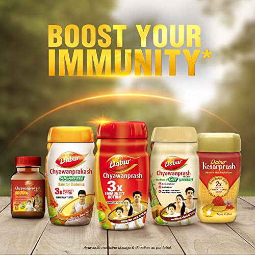 Dabur Chyawanprash - 250g | 3X Immunity Action | With 40+ Ayurvedic Herbs | Helps Build Strength and Stamina | Builds Overall Health