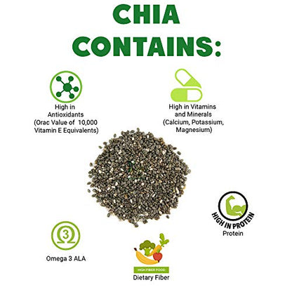 YUVIKA Chia Seeds - Omega 3 - Anti Oxidant - Gluten Free - Salvia Hispanica (400 Grams)