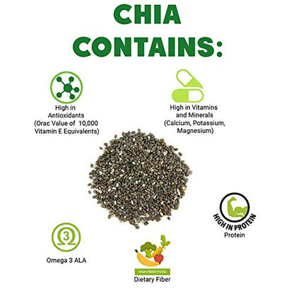 YUVIKA Chia Seeds - Omega 3 - Anti Oxidant - Gluten Free - Salvia Hispanica (250 Grams)