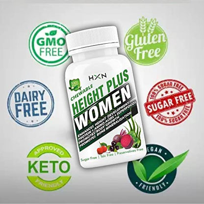 HXN Height Growth Supplement For Women Enriched With Essential Amino Acids,& Superfood Ayurvedic Med Increase Bone Supplements-60 Tablet (No Capsules)