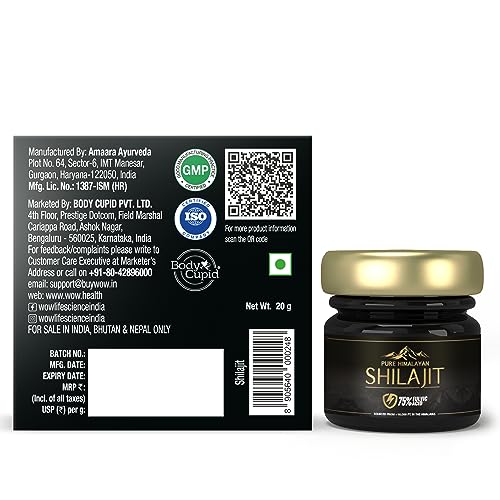 WOW Life Science Pure Himalayan Shilajit/Shilajeet Resin - 20g