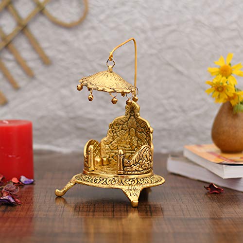 Metal Singhasan Oval Shaped for Ganesha Krishna God Idols (1 Pieces)