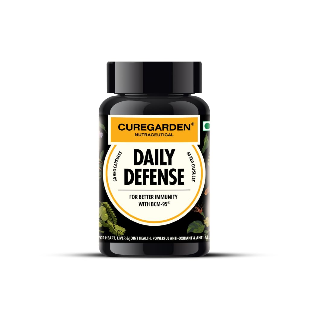 Curegarden Daily Defense Capsule, Natural Curcumin (Turmeric Extract) Supplement with BCM 95 for Immunity Booster & Anti-inflammatory Benefits 500mg