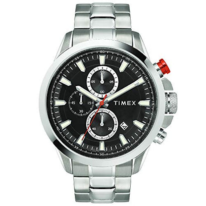 TIMEX E-Class Surgical Steel Charge Chronograph Analog Black Dial Men's Watch-TWEG19300