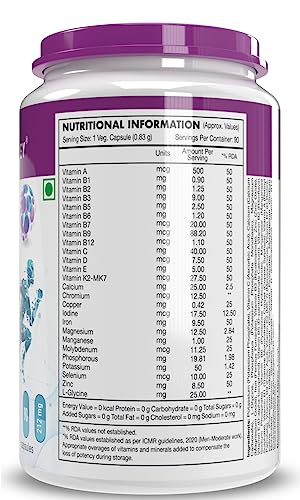 HealthyHey Nutrition MultiVitamin for Men - Multi-Vit Daily - 13 Vitamins & 10 Minerals - Vegan - 90 Veg Capsules