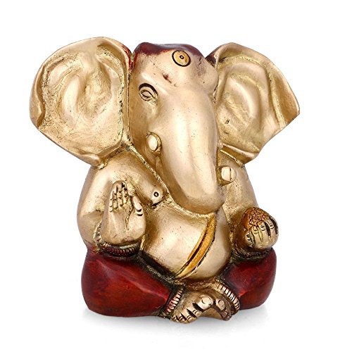 Collectible India Long Ear Ganesha Brass Idol Success God Ganesh Statue Ganesha Home Decorative Art-Indian Handicrafted Figurines