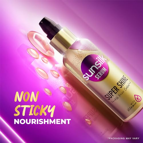 Sunsilk Super Shine Hair Serum For Dry frizzy Hair, Vitamin E Nourishment, 48 hour frizz free, non-sticky, 100ml