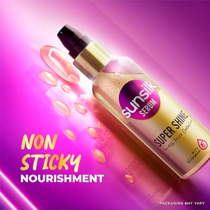 Sunsilk Super Shine Hair Serum For Dry frizzy Hair, Vitamin E Nourishment, 48 hour frizz free, non-sticky, 100ml