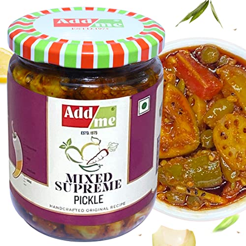 Add me Homemade Rajasthani Mix Pickles Mixed Supreme Pickle Mix Achar 500gm Glass Pack