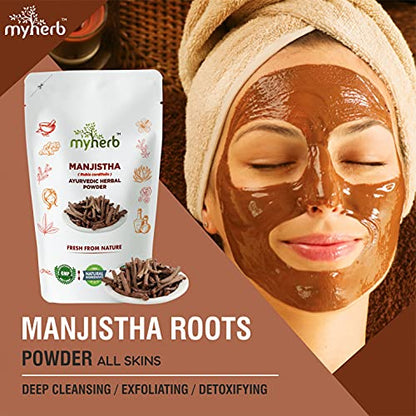 Myherb 100% Pure Natural Organic Manjistha (Rubia Cordifolia) Powder - 227 Gm