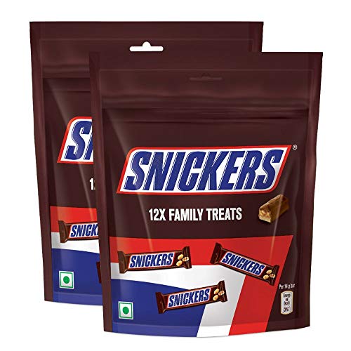 Snickers Family Treats Peanut Filled Chocolate Pouch, 2 X 168 g