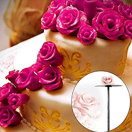 2pcs Cake Decorating Nails Stainless Steel Piping Nail 3D Rose Flower Maker Piping Bottom Tray Ice Cream Flowers Cake Decoration Tool