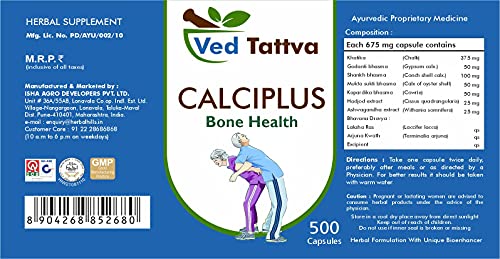 Ved Tattva Calciplus Supplement Capsules 500 Capsules Pack of 1