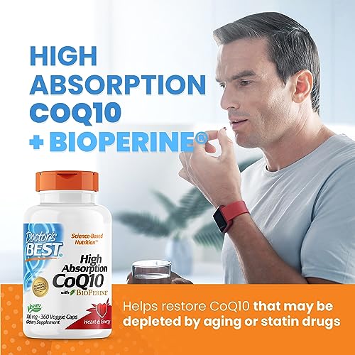 Doctor's Best High Absorption CoQ10 with BioPerine, Gluten Free, Naturally Fermented, Vegan, Heart Halth and Energy Production, 100 mg 360 Veggie Caps