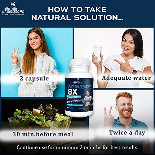 Naturstrong 100% Natural Fat Burner 8X for Weight Loss Products Garcinia Combogia, Green Tea, Green Enhancer & Weight Loss Supplements for Women & Men