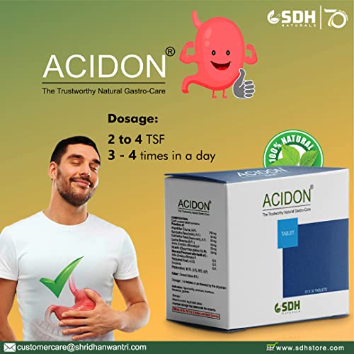 SDH Naturals ACIDON Tablets with Ayurvedic Herbs for Relief from Hyper Acidity,ulcers | All Natural | 10% discount