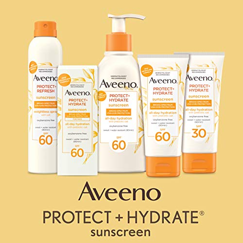 Aveeno Protect + Hydrate Moisturizing Face Sunscreen Lotion With Broad Spf 60 & Prebiotic, Oil-free, Oxybenzone-free, 2.0 ounces