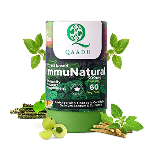 Qaadu Immunatural | Immunity Booster for Adults | Natural & Vegan Immune Builder Supplement Ayurvedinity Supplements for Men & Women 60 capsules 500mg