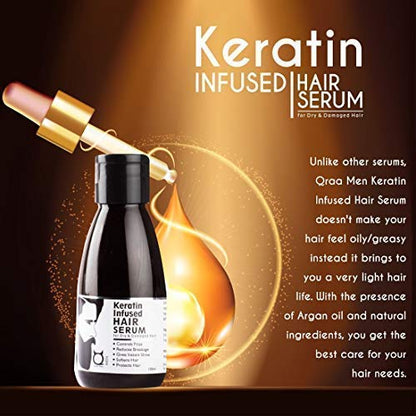 Qraa Keratin Infused Hair Serum for Dry and Damaged Hair, 100ml