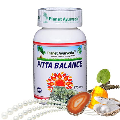 Planet Ayurveda Pitta Balance (60 Caps, Pack of 1) - Ayurvedic Medicine for Ulcerative Colitis | 100% Natural & Ayurvedic Formulation