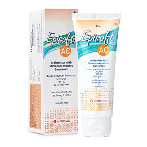 Glenmark Episoft AC Moisturizer with Sunscreen, SPF 30+ | For Men and Women, 75 gms