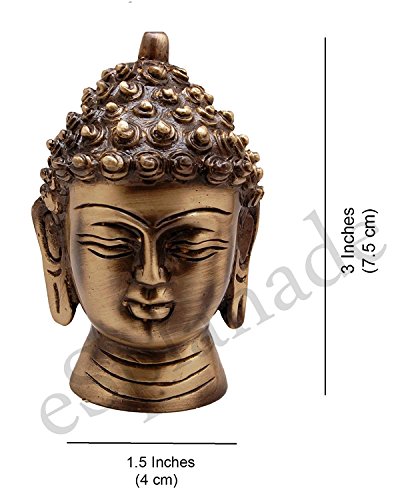 ESPLANADE Brass Buddha Face Showpiece, Small, Golden, 1 Piece