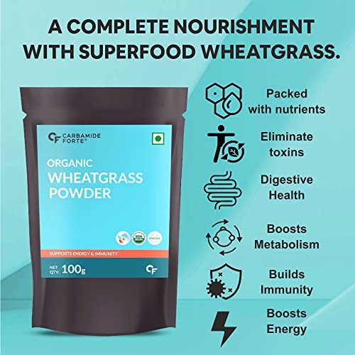 Carbamide Forte 100% Organic Wheat Grass Powder - 100g Veg Powder