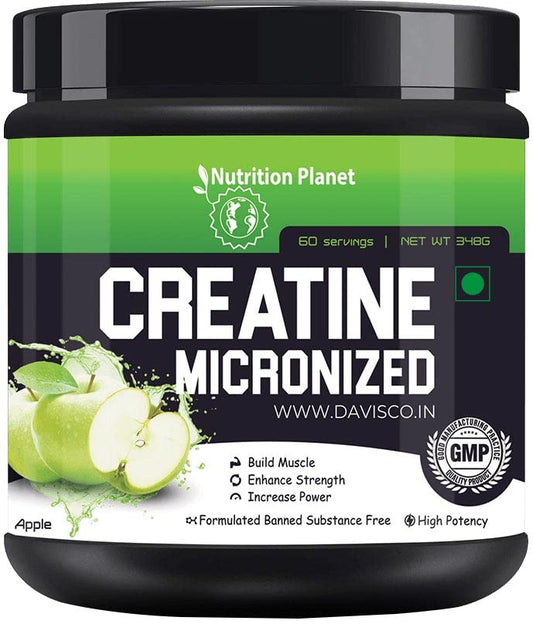 Nutrition Planet Micronized Creatine Monohydrate Green Apple,Powder,Pack of 348g