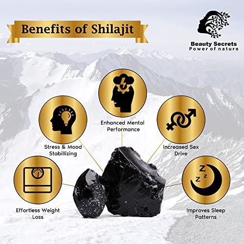 Beauty Secrets Pure Himalayan Ayurvedic Shudh Raw Shilajit Resin | Boosts Strength, Immunity, Focus | Purified and Filtered 20 Gms