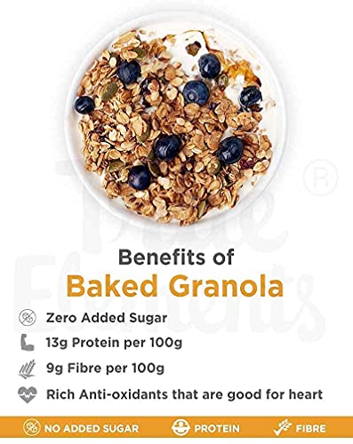 True Elements Fruit and Nut Granola 900g - 11g Clean Protein | Mixed Fruit | Granola for Breakfast | Loaded with Wheat Flakes, Almonds & Cranberries