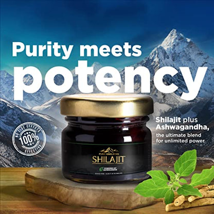 WOW Life Science Pure Himalayan Shilajit/Shilajeet Resin Powered by Ashwagandha - 20g