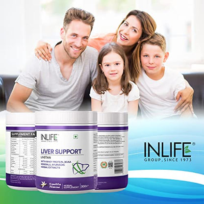 INLIFE Livstan Liver Support Protein Powder Supplement Whey Protein Powder & Ayurvedic Herbs, 300 grams (Vanilla)