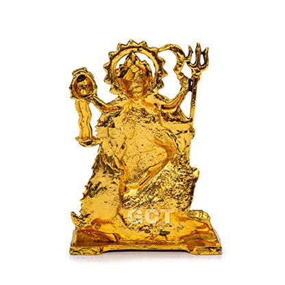 Goddess Kali MATA Idol Maa Kali Murti (B-164) Antique Gold Metal Statue for Home Décor Car Dashboard Mandir Showpiece