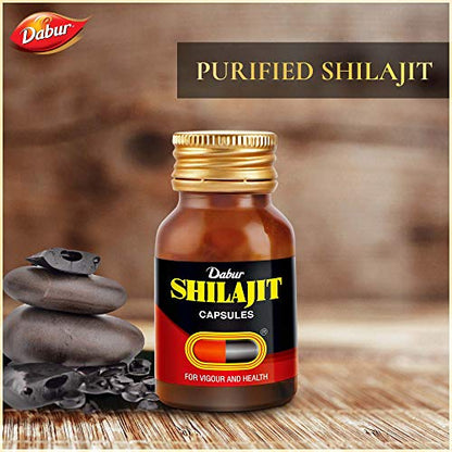 Dabur Shilajit Ayurvedic Capsules - 30 capsules