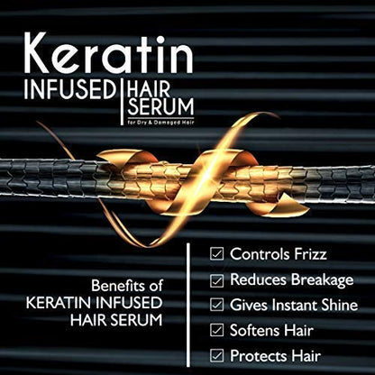 Qraa Keratin Infused Hair Serum for Dry and Damaged Hair, 100ml