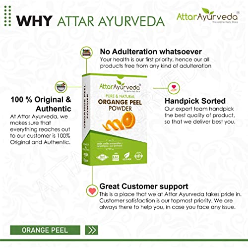 Attar Ayurveda Orange Peel Powder For Face Skin Whitening (200 Grams)