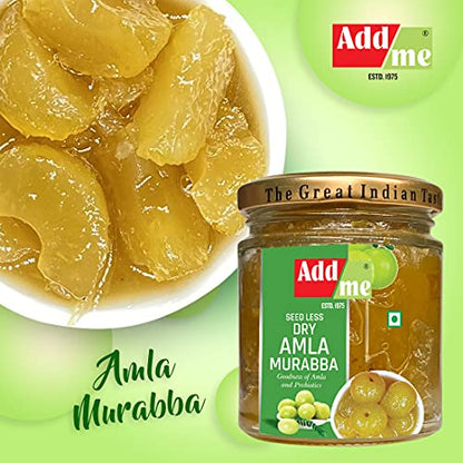 Add me Seed Less Dry Amla Murabba 200gm Without Sugar Syrup awla muraba Glass Jar 200gm