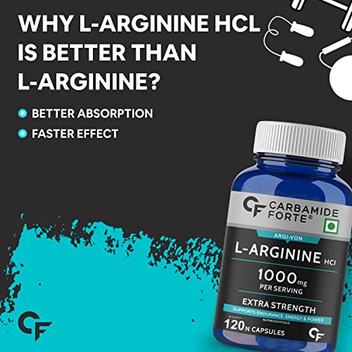 Carbamide Forte L Arginine 1000mg Supplement Per Serving - 120 Veg Capsules