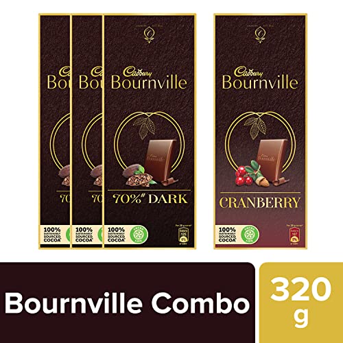 Bournville 70% Dark (pack of 3) & Cranberry